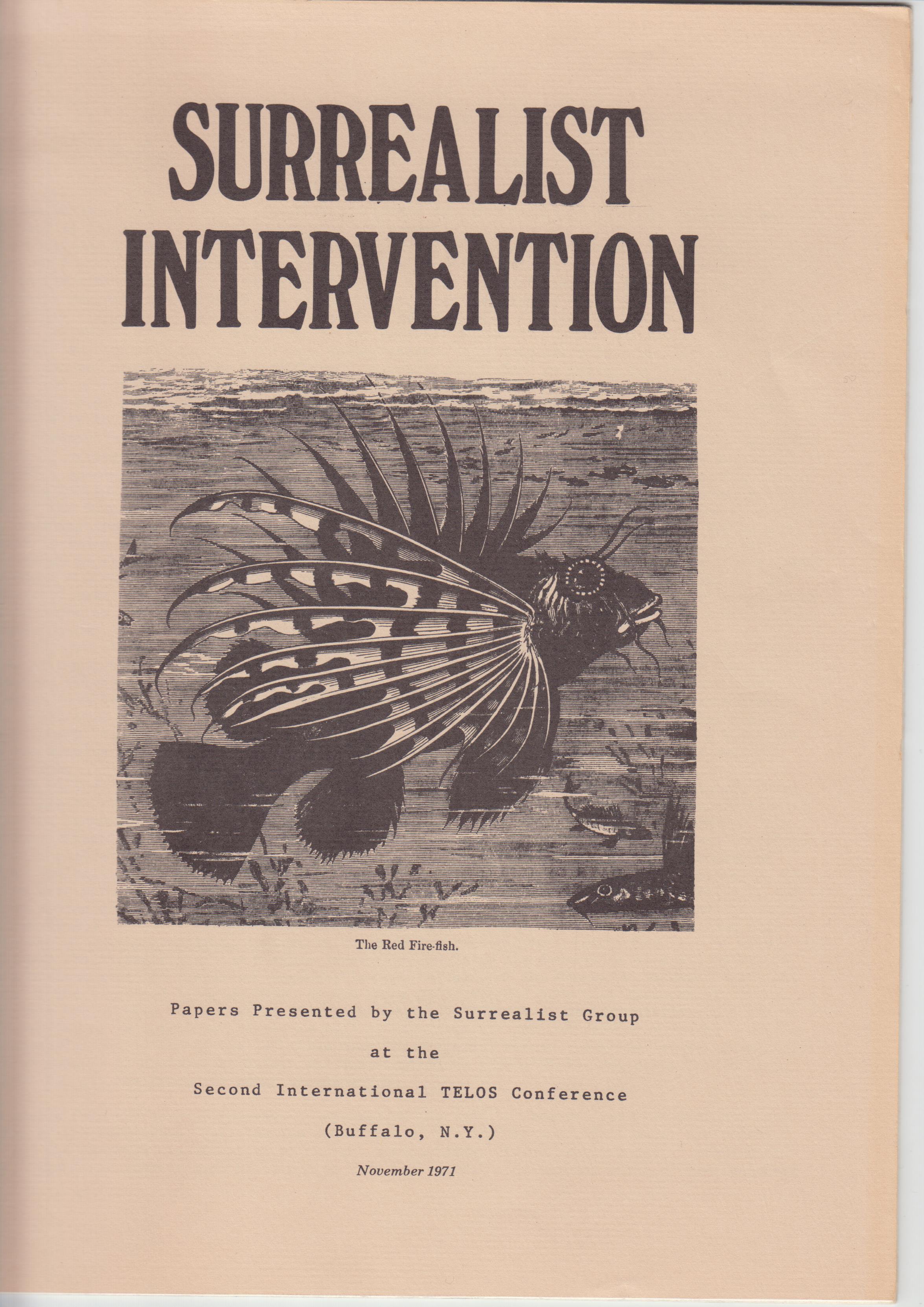 Image for Surrealist Intervention. Papers Presented by the Surrealist Group at the Second International TELOS Conference