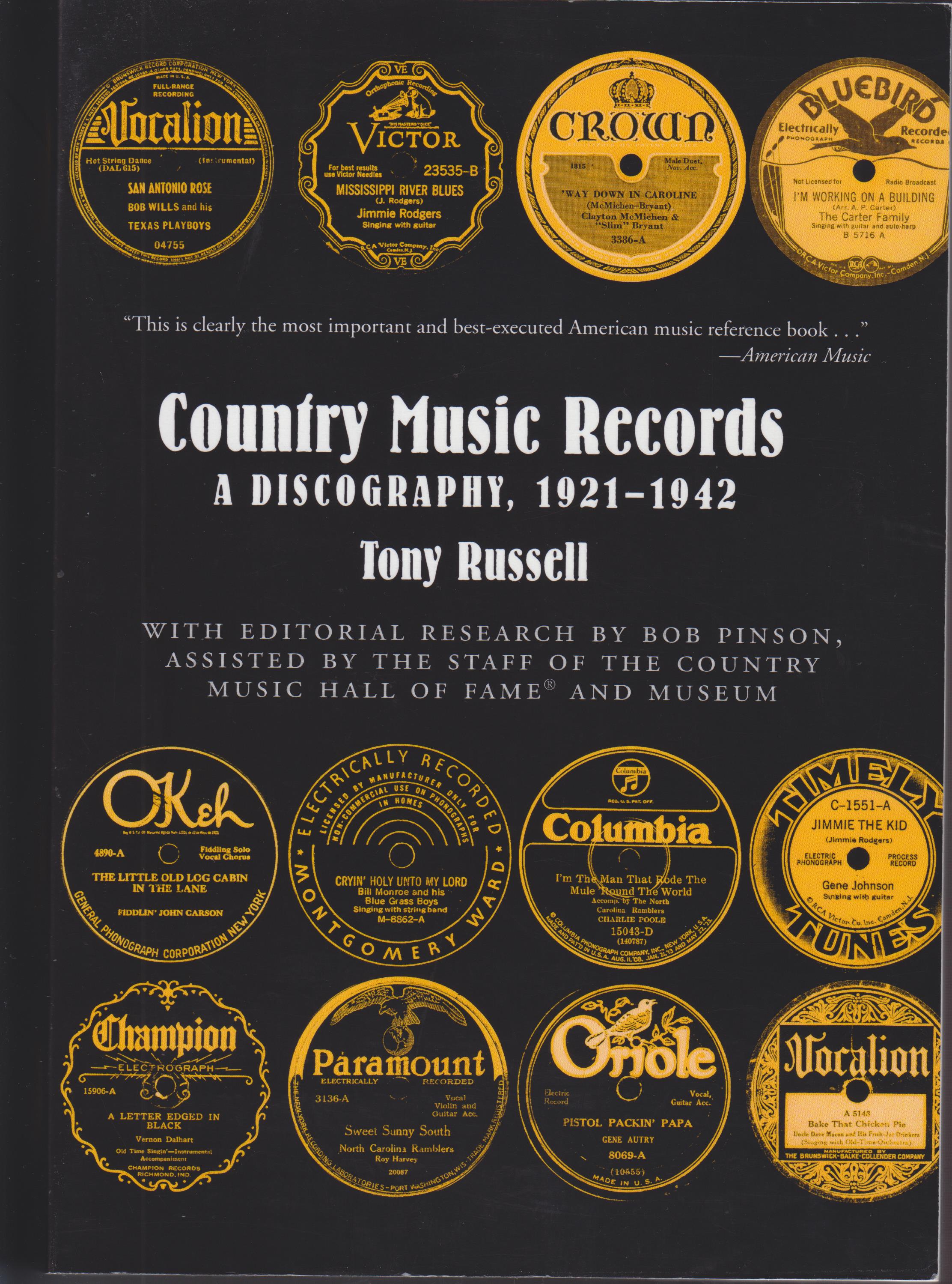 Image for Country Music Records. a Discography, 1921-1942