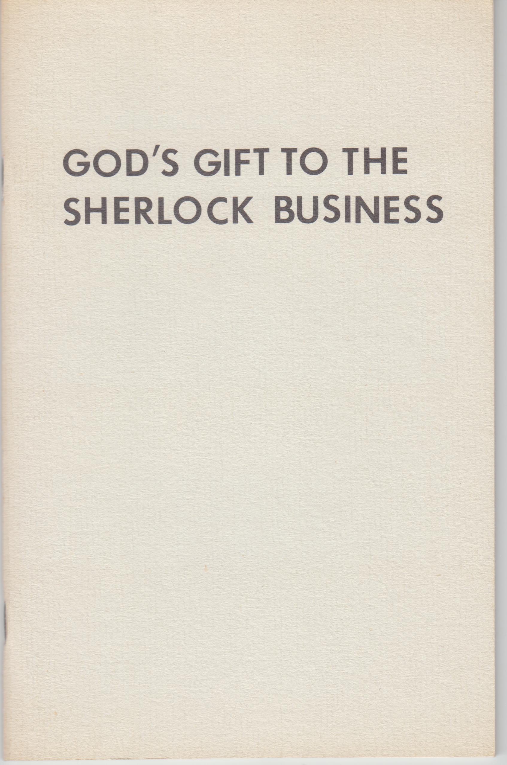 Image for God's Gift To The Sherlock Business. Two Adventures Of Dan Turner, Hollywood Detective
