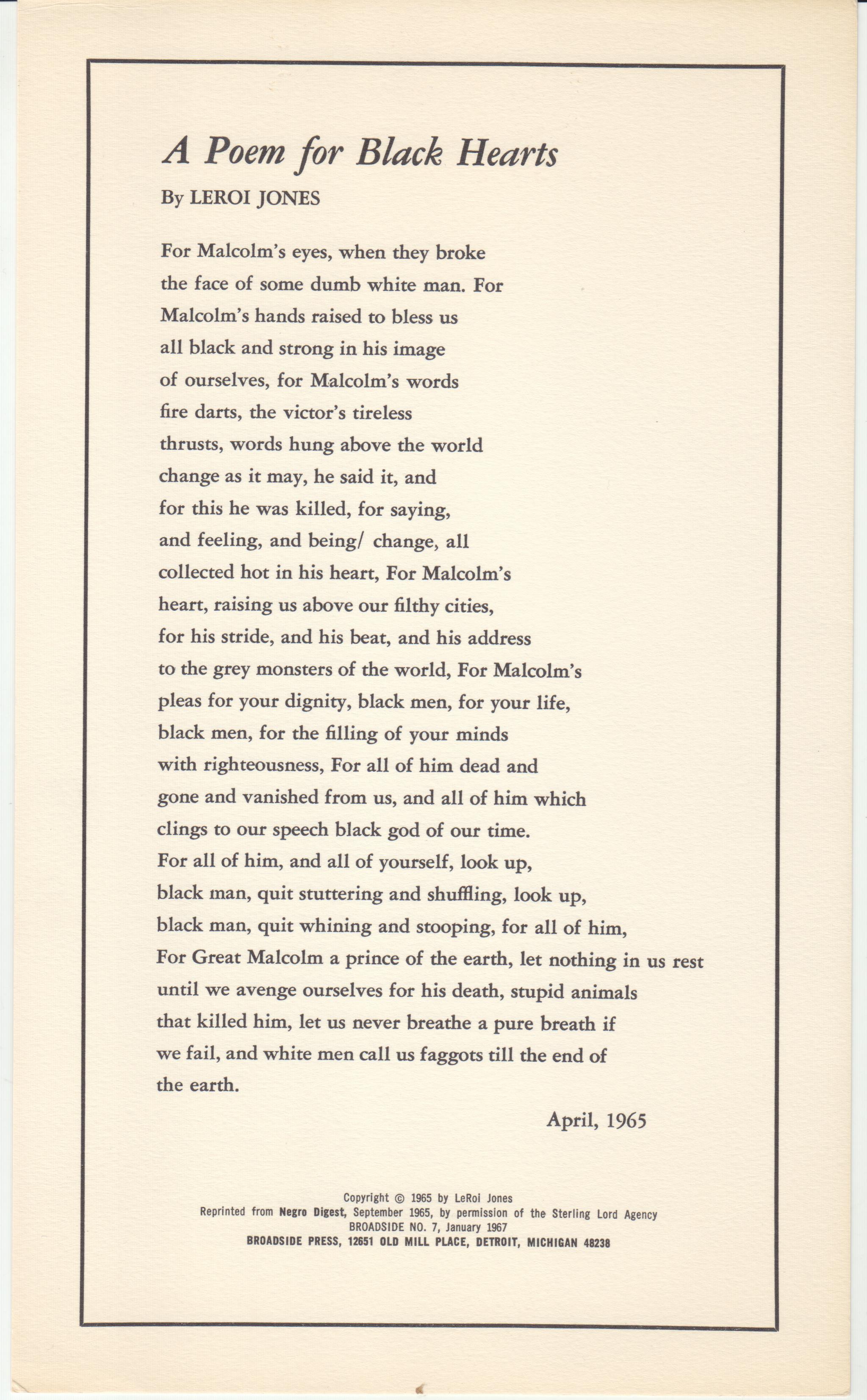 A poem for black hearts by amiri baraka essay 08 image